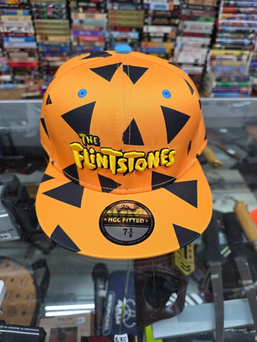 Headgear Classics The Flintstones Fitted Hat Orange/Black Size 7 3/8 HGC